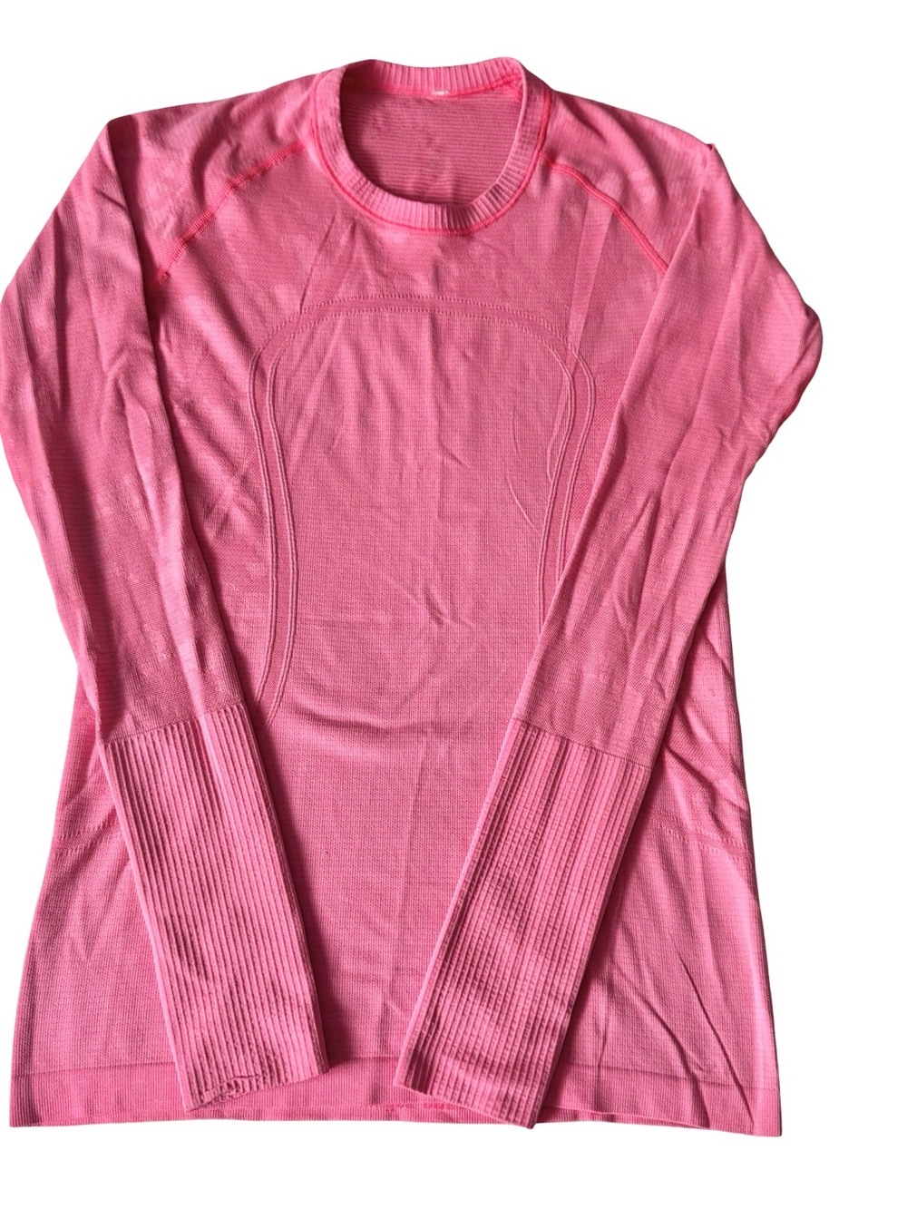 lululemon Women’s Pink Textured Swiftly Tech Long Sleeve Crew Shirt Size 8